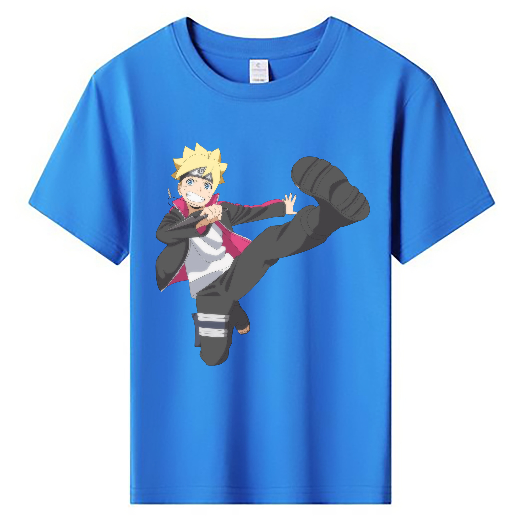 （画像用） NARUTO -ナルト- うずまき ボルト Uzumaki Boruto 綿100％キッズTシャツ（フロントプリント）